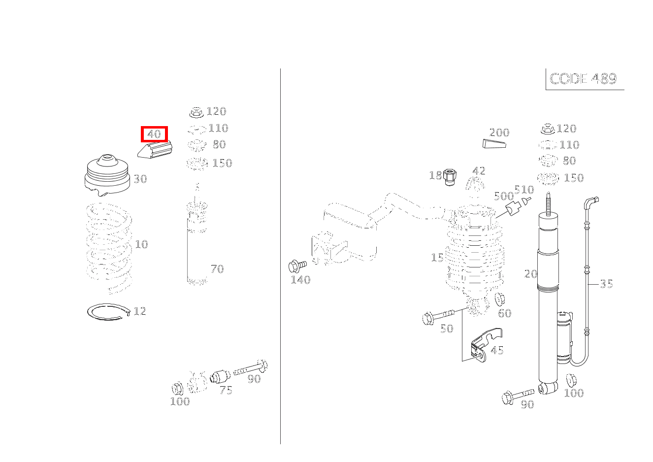 Bolzen LINKS UND RECHTS E 280 CDI 4MATIC Limousine 211