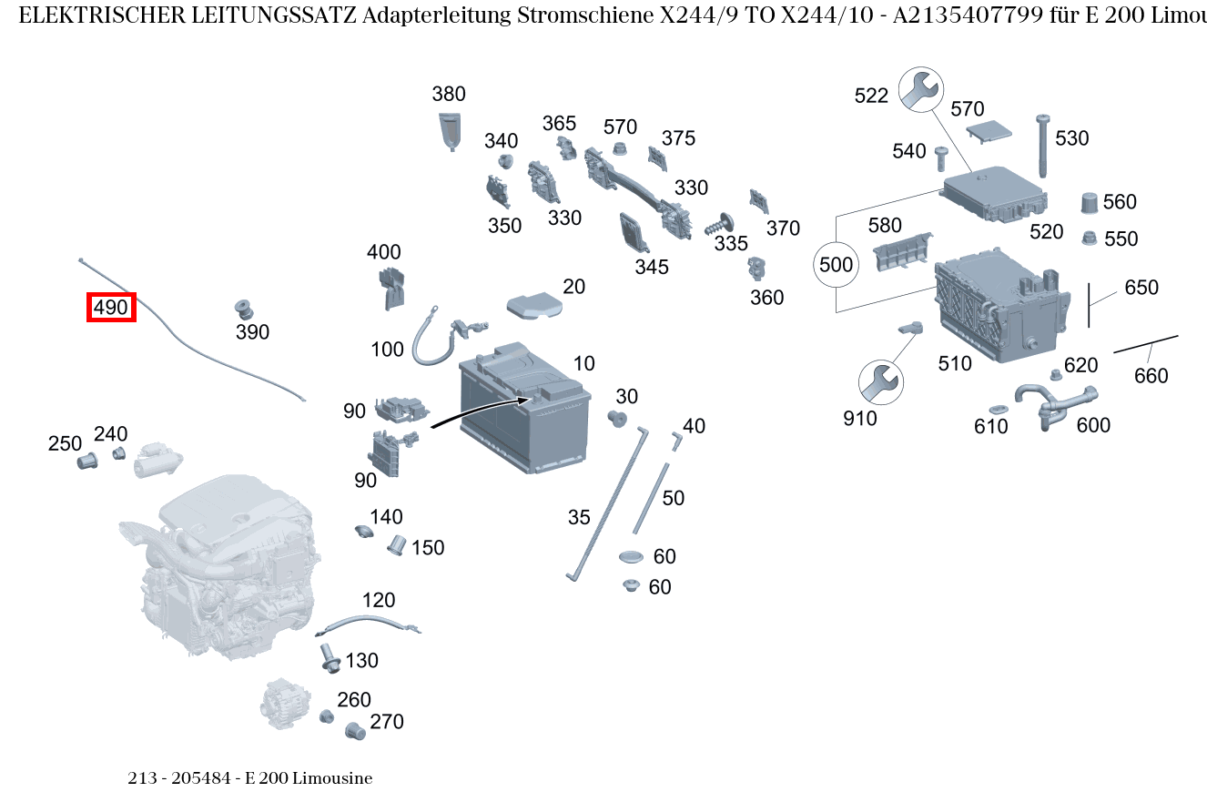 Elektrischer Leitungssatz Adapterleitung Stromschiene X244/9 TO X244/10 E 200 Limousine 213 Elektrischer Leitungssatz Adapterleitung Stromschiene X244/9 TO X244/10 E 200 Limousine 213