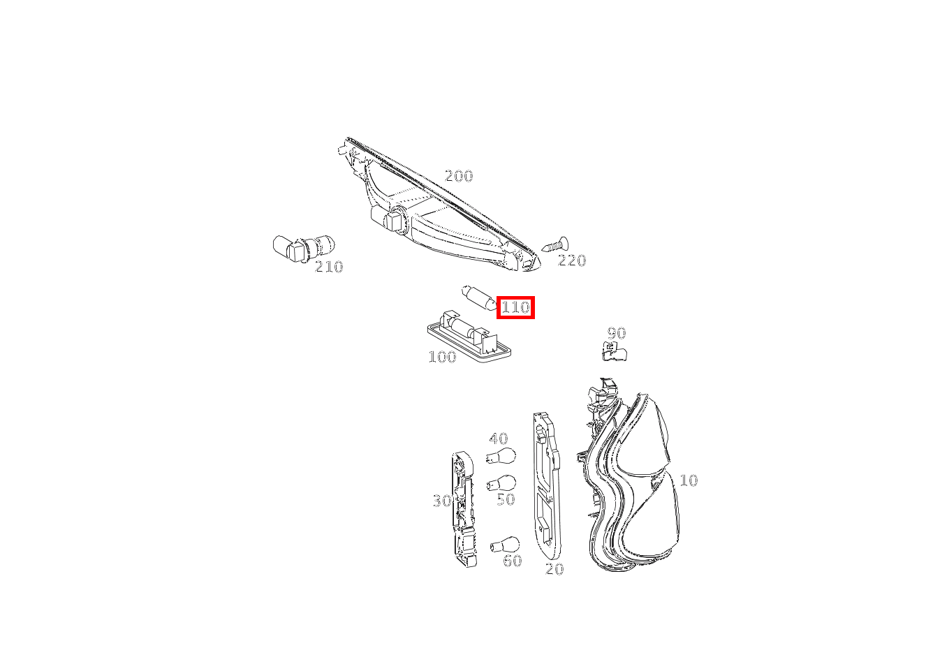 Glühlampe KENNZEICHENLEUCHTE; 12V-5W fortwo coupé mhd 52 kW 460