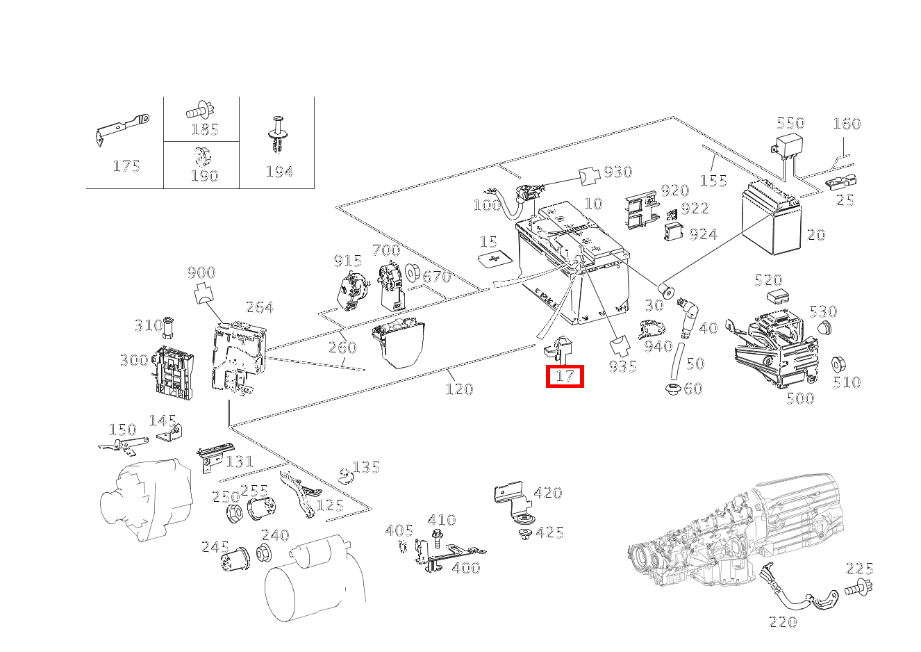 ABDECKUNG AUS KUNSTSTOFF SICHERUNG AN POLKLEMME C180 BE C 204