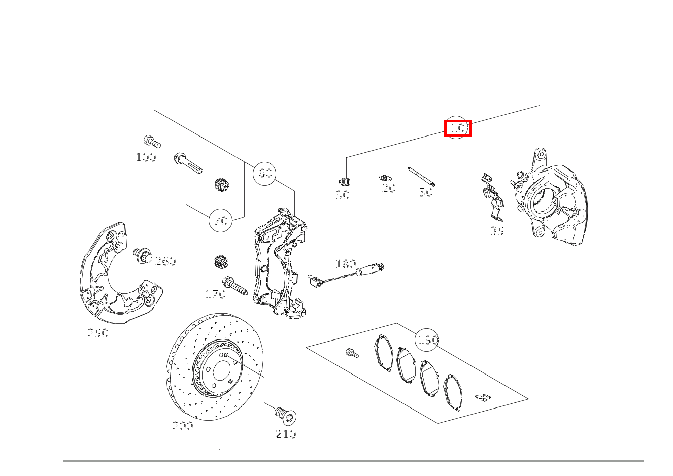 Festsattel Teilesatz links Mercedes-AMG G 63 463 Festsattel Teilesatz links Mercedes-AMG G 63 463