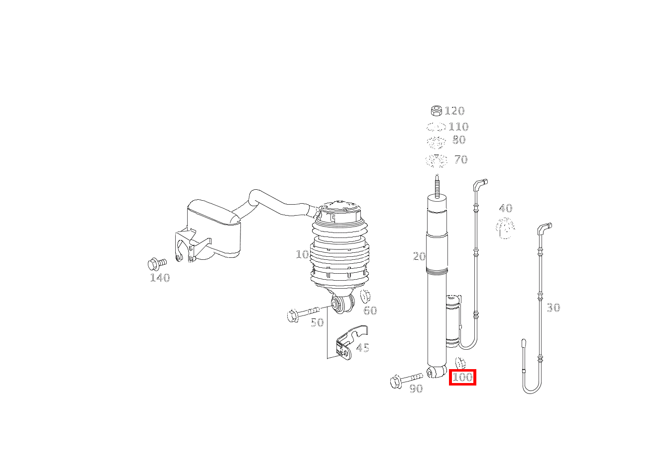 Mutter STOSSDAEMPFER AN FEDERLENKER; M10 CLS 55 AMG 219 Mutter STOSSDAEMPFER AN FEDERLENKER; M10 CLS 55 AMG 219
