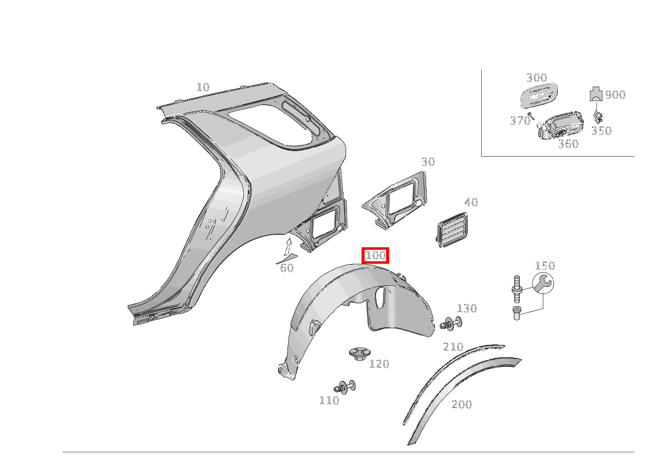 RADLAUFABDECKUNG HINTEN LINKS GLE 350 4MATIC 166