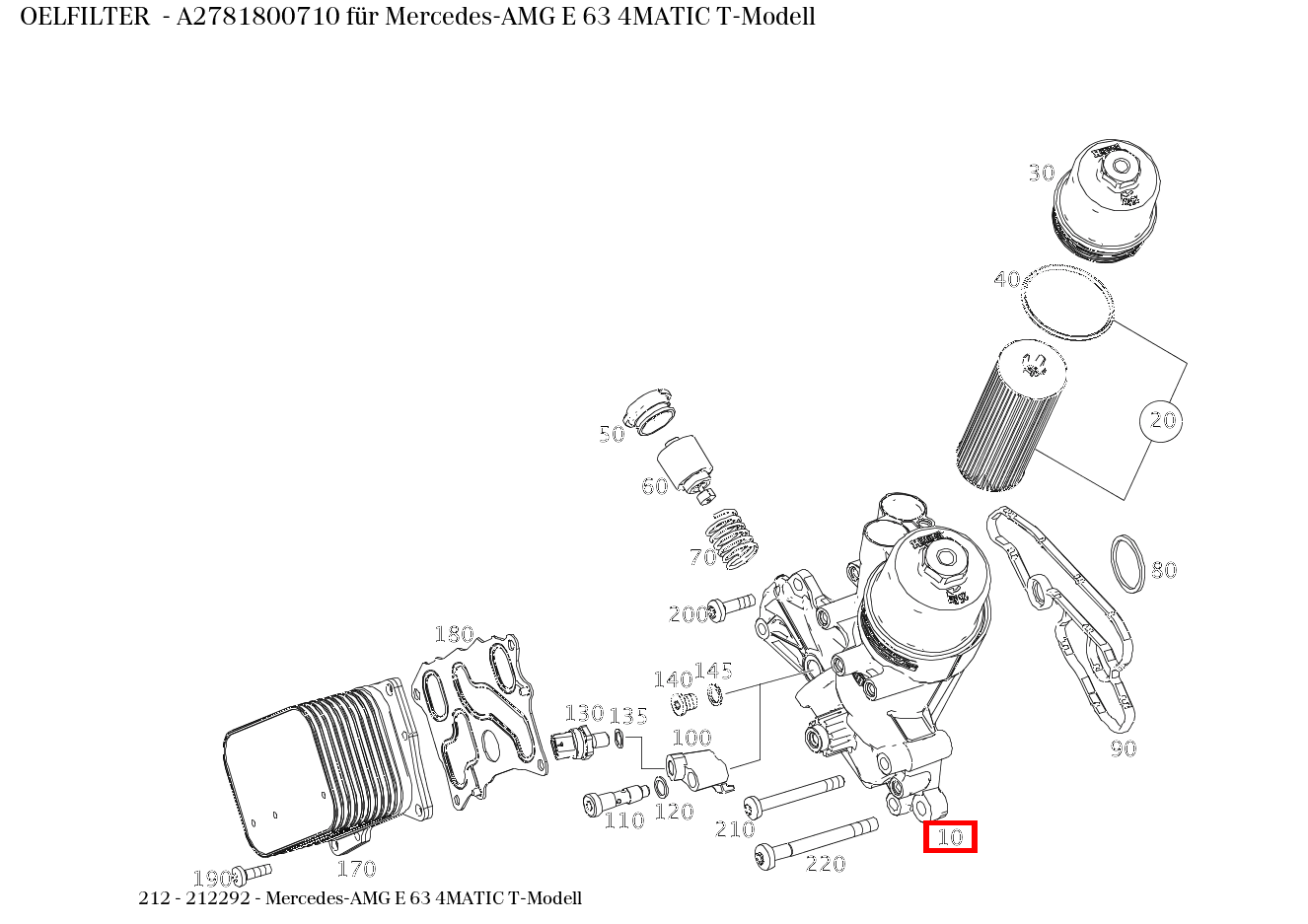 Ölfilter Mercedes-AMG E 63 4MATIC T-Modell 212