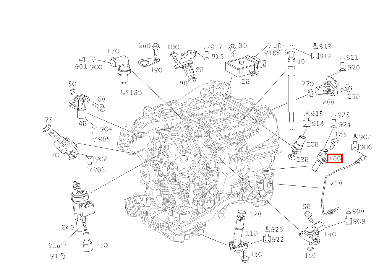 Positionssensor Kurbelwelle GL420CDI 4M 164 Positionssensor Kurbelwelle GL420CDI 4M 164