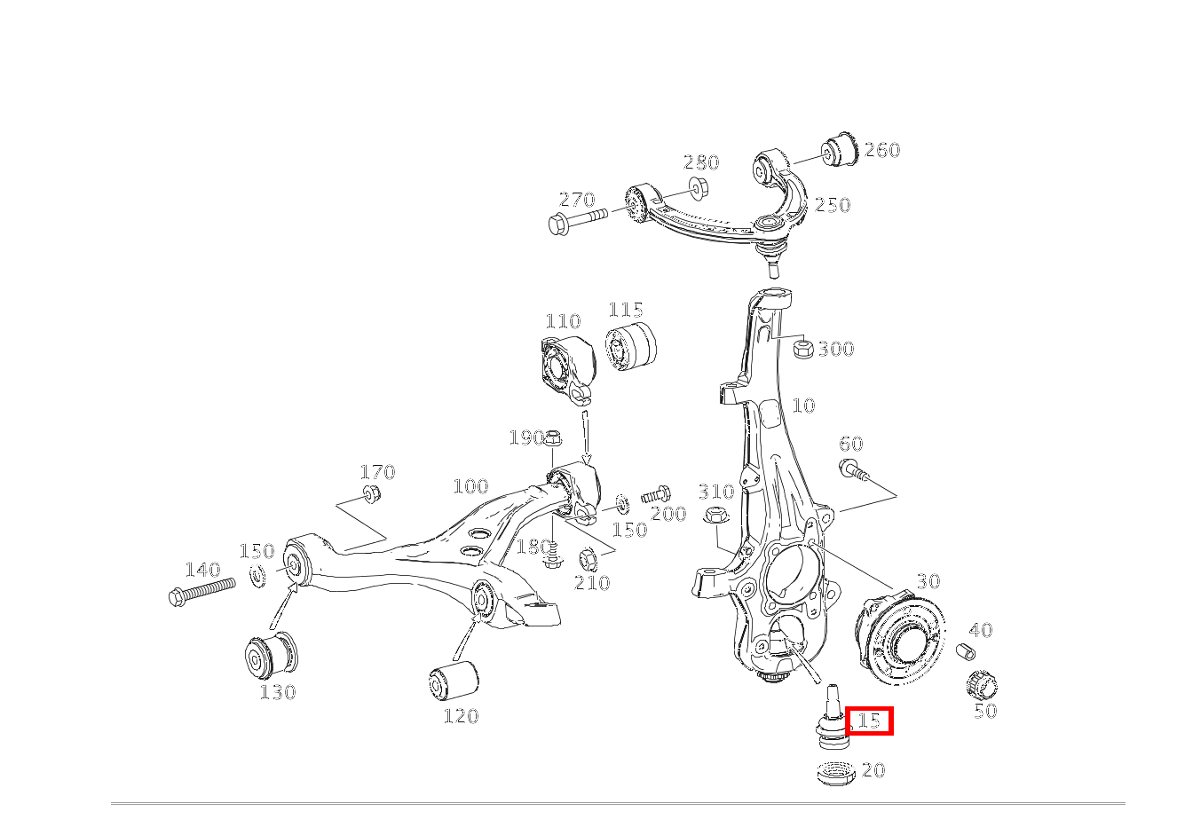 TRAGGELENK ACHSSCHENKEL RECHTS Mercedes-AMG GLE 43 4MATIC Coupé 293 TRAGGELENK ACHSSCHENKEL RECHTS Mercedes-AMG GLE 43 4MATIC Coupé 293