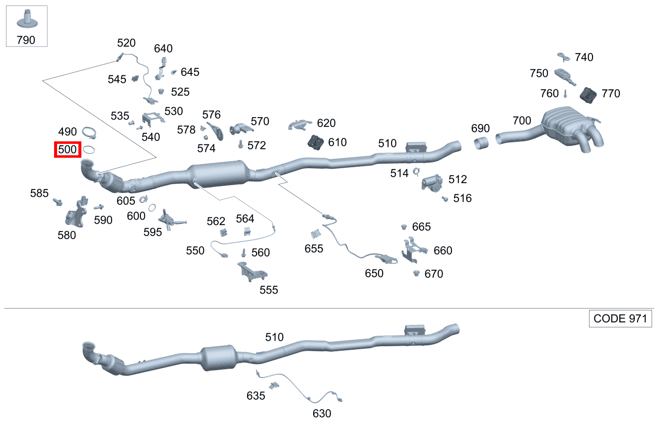 DICHTRING ABGASANLAGE BEFESTIGUNG ABGASLEITUNG GLE 167, C 205, S  