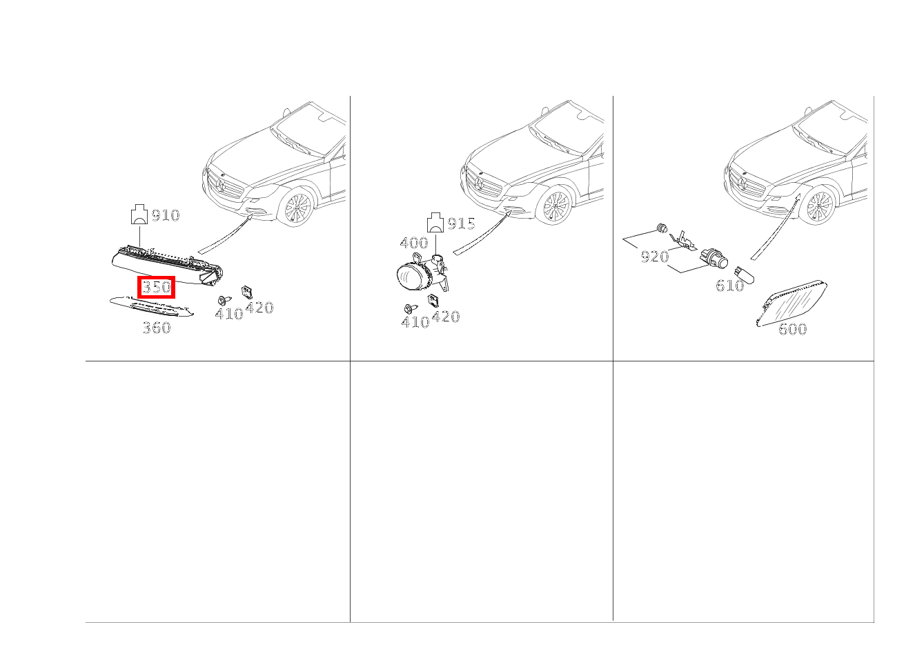 Tagfahrleuchte TAGFAHRLICHT LINKS, LED CLS350CDI 4M S 218