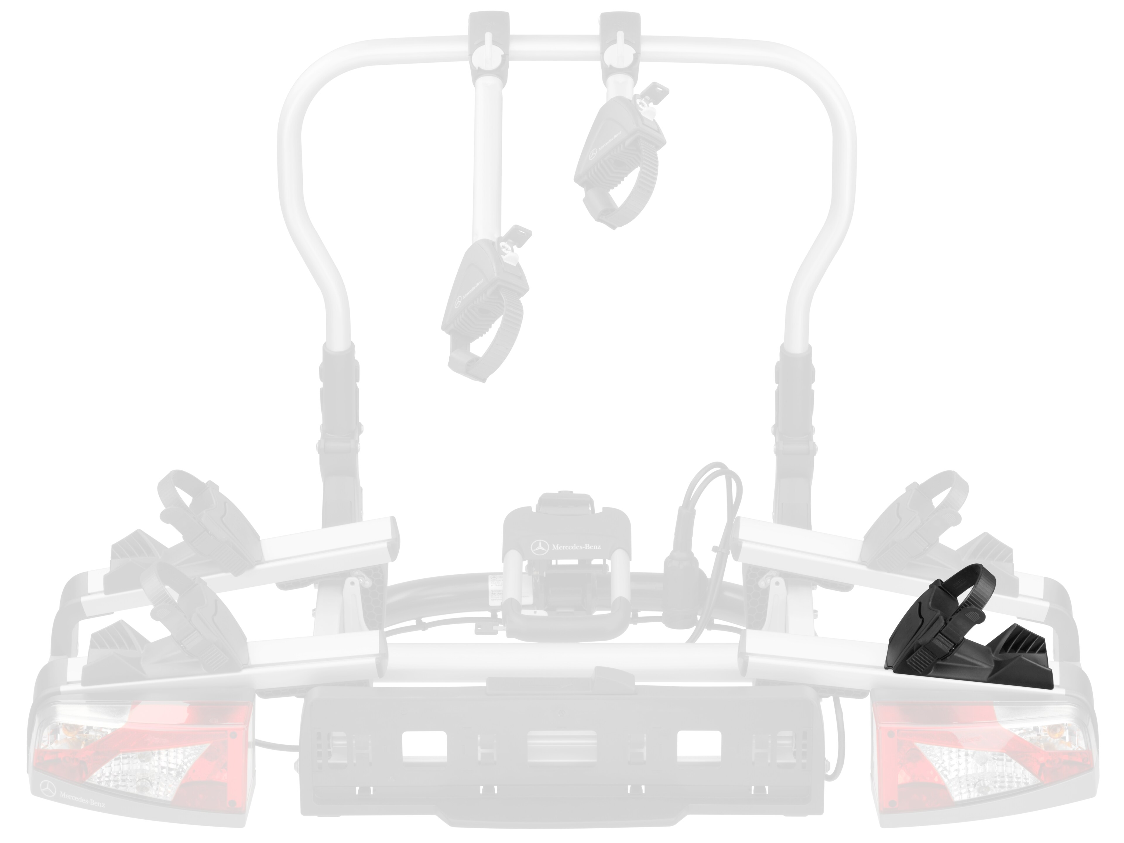 Heckfahrradträger, Radschale mit Spannband, A