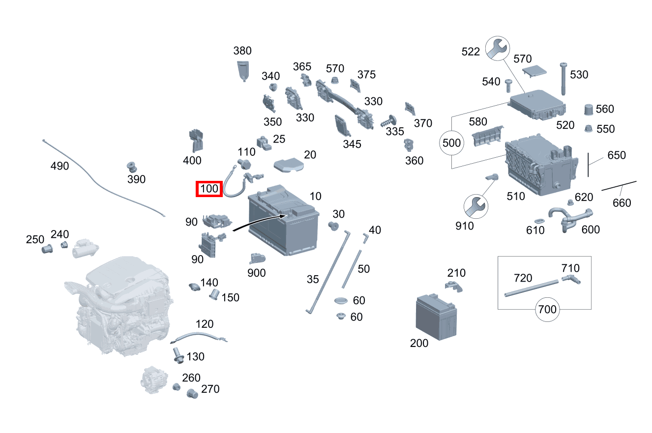 Batteriesensor Minusleitung mit Batteriesensor CLK 320 COUPE 209