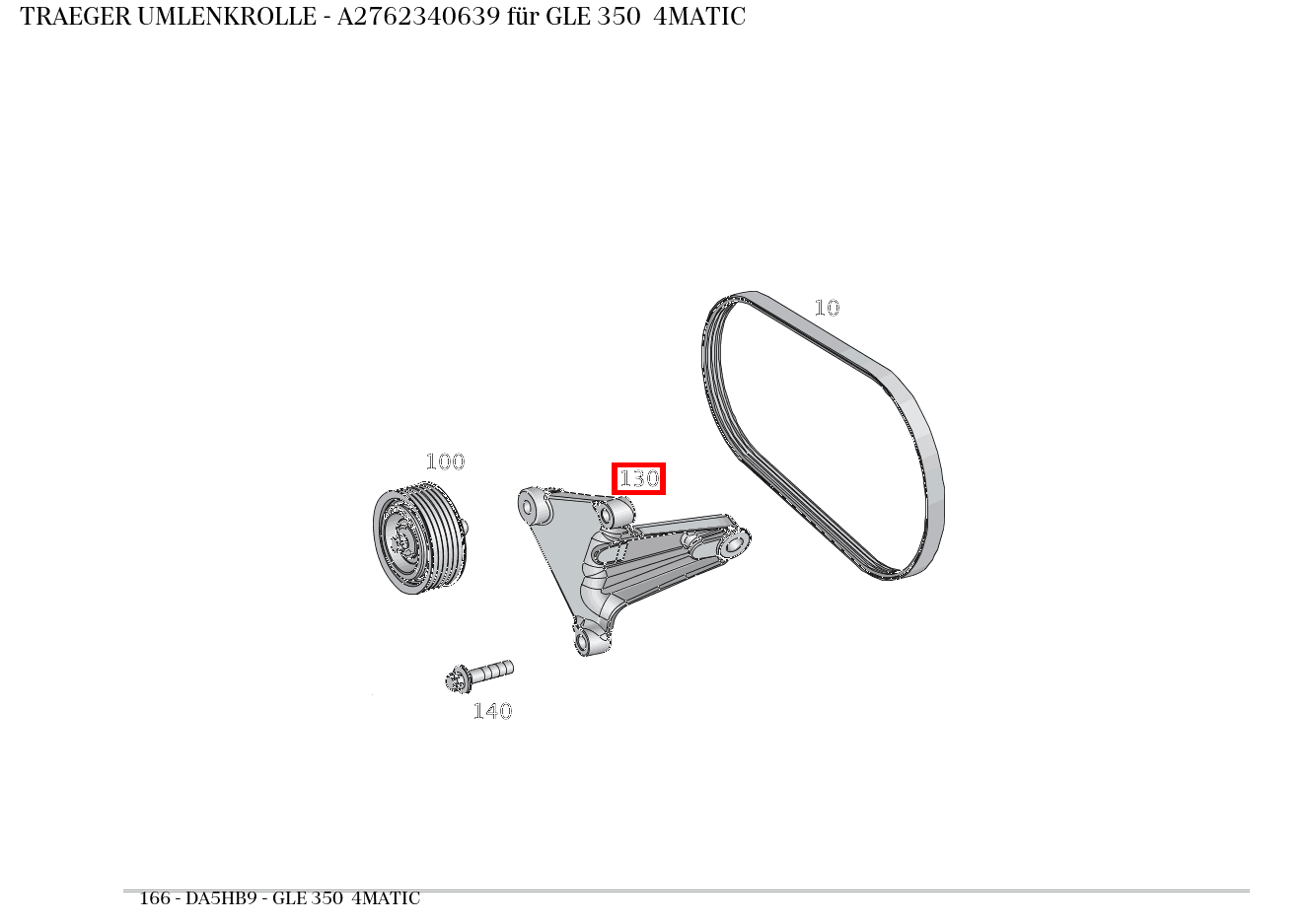 Träger UMLENKROLLE GLE 350 4MATIC 166 Träger UMLENKROLLE GLE 350 4MATIC 166