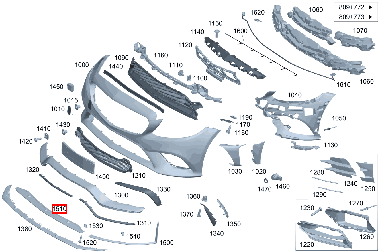 Frontspoiler Mitte CLK 320 COUPE 209 Frontspoiler Mitte CLK 320 COUPE 209