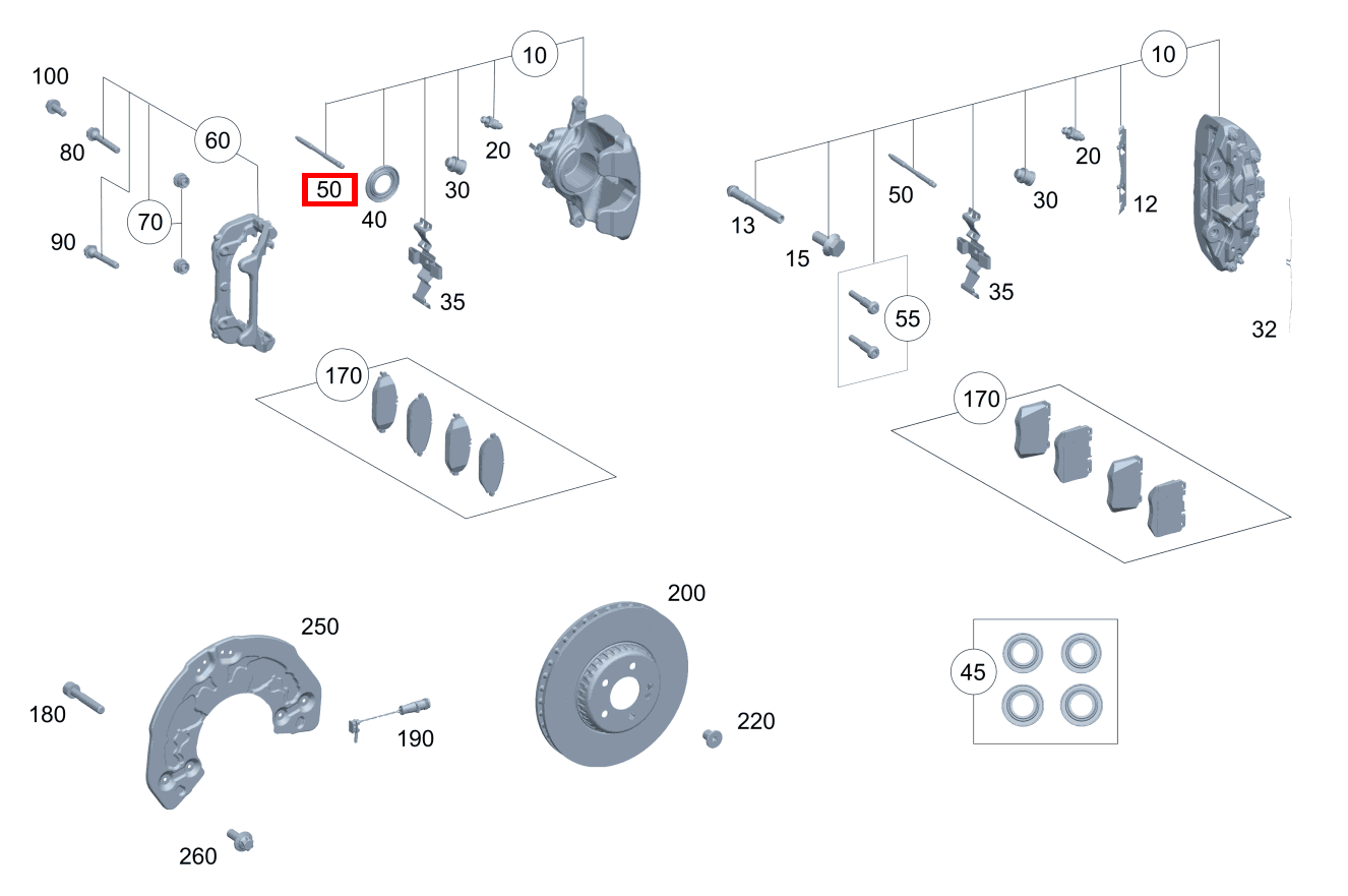 FUEHRUNGSBOLZEN Bremssattel links und rechts E 200 T-Modell 213 FUEHRUNGSBOLZEN Bremssattel links und rechts E 200 T-Modell 213
