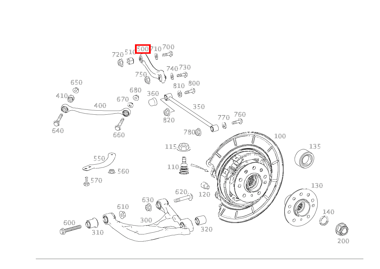 Lenker HINTEN LINKS R 500 L 251