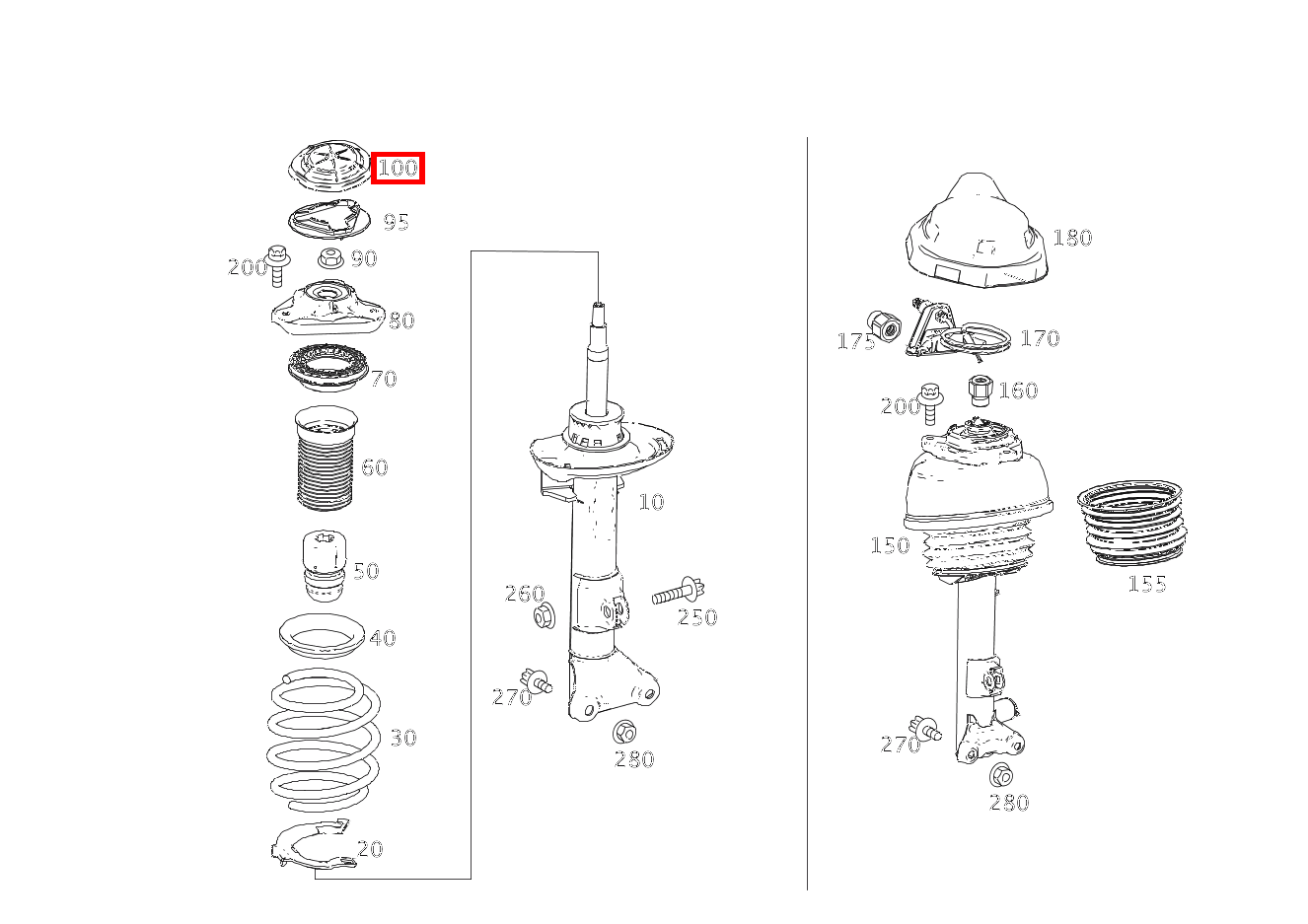 Staubschutzkappe Auf Federdom E 350 4MATIC Limousine BCA 212