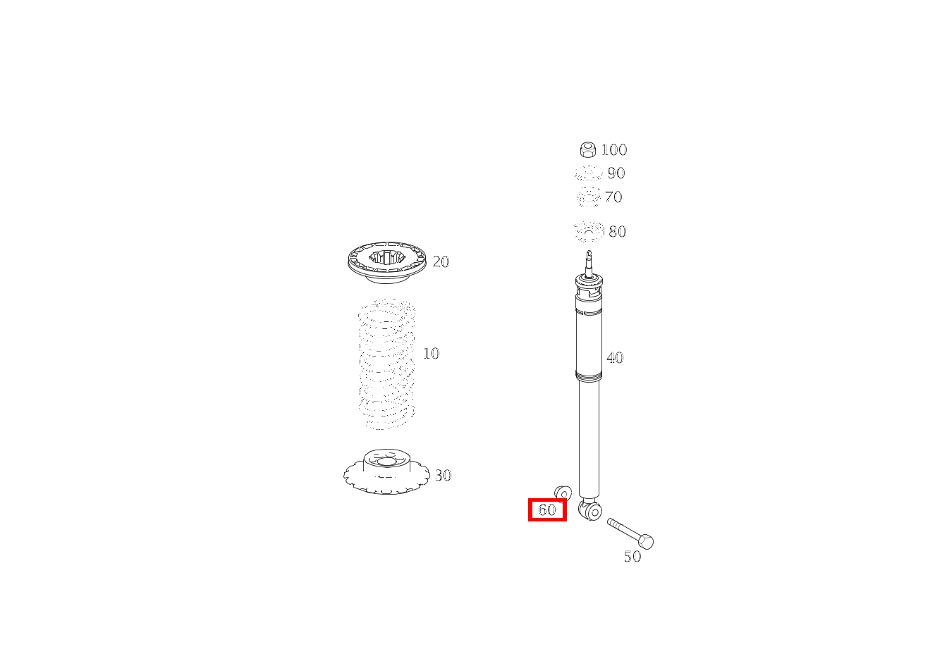 Mutter BEFESTIGUNG STOSSDAEMPFER UNTEN; M10 A 160 BlueEFFICIENCY Limousine 205 Mutter BEFESTIGUNG STOSSDAEMPFER UNTEN; M10 A 160 BlueEFFICIENCY Limousine 205