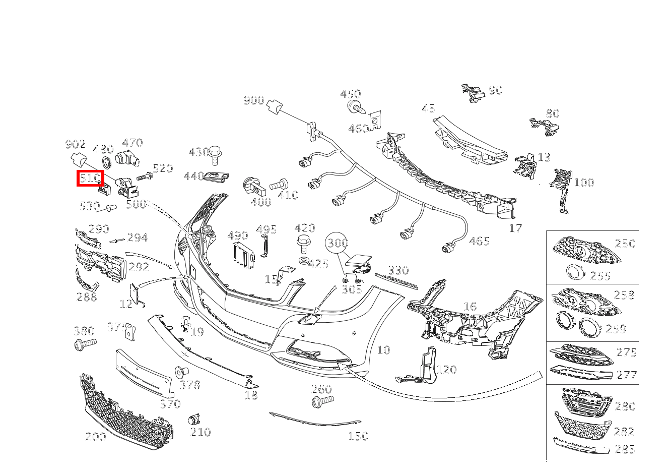 Sicherung Befestigung Sensor links/rechts C350 BE C 204 Sicherung Befestigung Sensor links/rechts C350 BE C 204