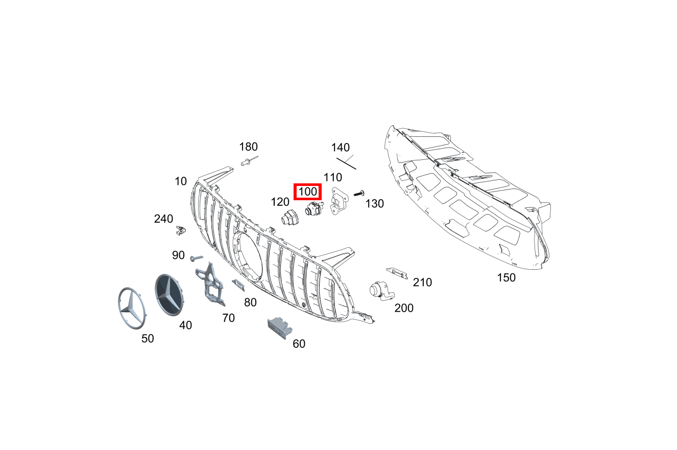 Kamera In Kühlerverkleidung Mercedes-AMG GT 63 S 4MATIC+ 290 Kamera In Kühlerverkleidung Mercedes-AMG GT 63 S 4MATIC+ 290