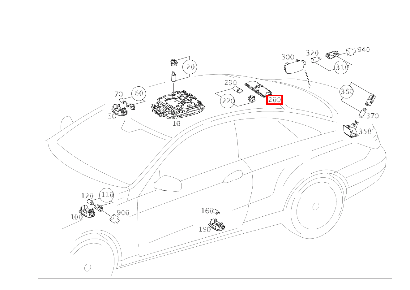 Innenleuchte DECKENLEUCHTE HINTEN E350 4M C 207 Innenleuchte DECKENLEUCHTE HINTEN E350 4M C 207