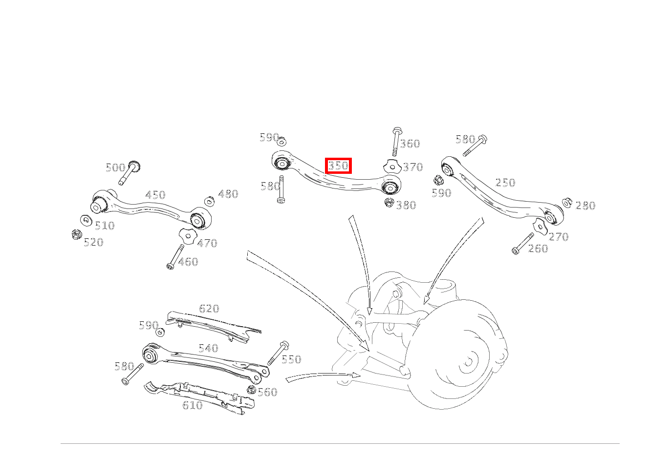 Zugstrebe RECHTS SL500 231