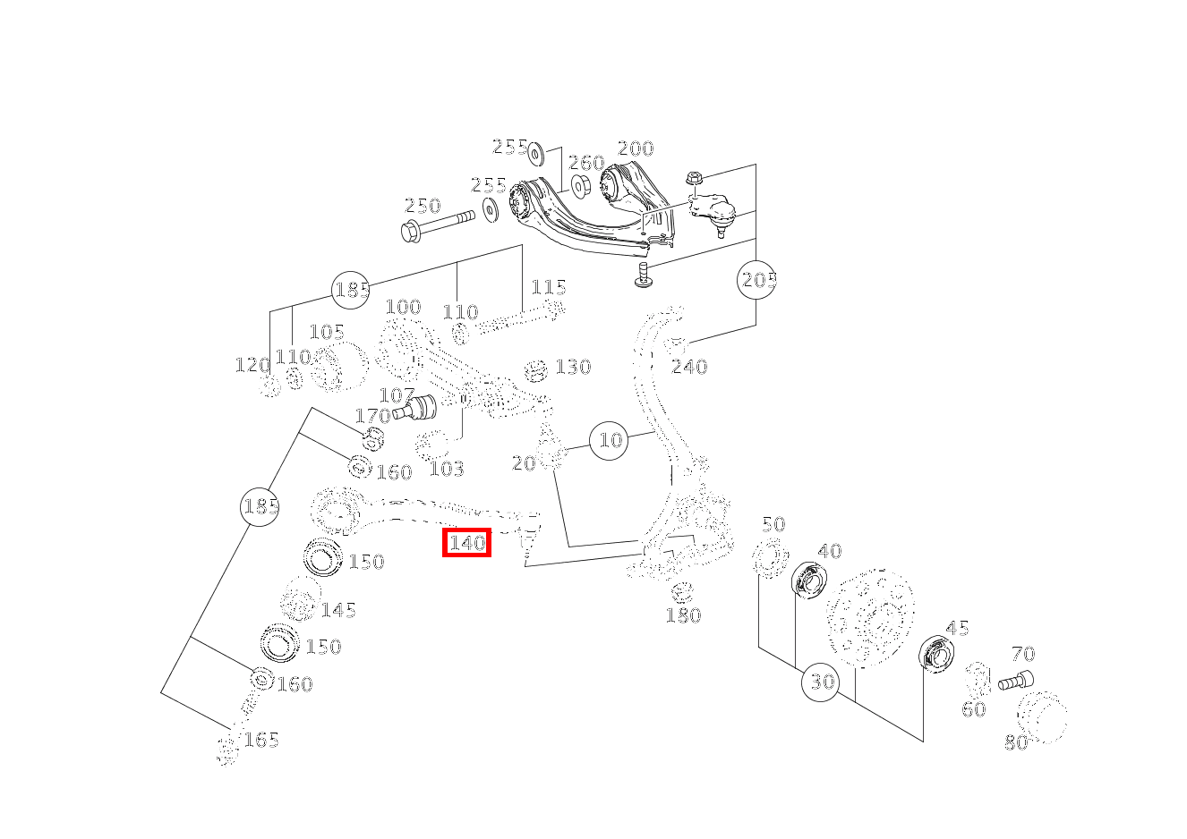 Achsschenkel Radnabe rechts hinten für MERCEDES CLS (C219) CLS 500 2004