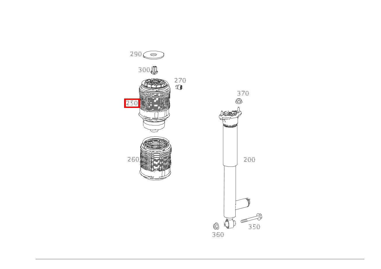 Luftfeder HINTEN LINKS Mercedes-AMG E 63 4MATIC T-Modell 212 Luftfeder HINTEN LINKS Mercedes-AMG E 63 4MATIC T-Modell 212