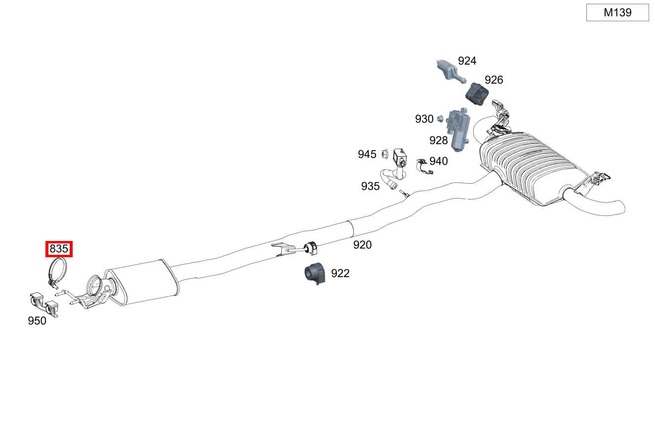 PROFILSCHELLE ABGASANLAGE Auspuffrohr vorn an Auspuffrohr hinten Mercedes-AMG A 45 S 4MATIC+ Kompaktlimousine 177