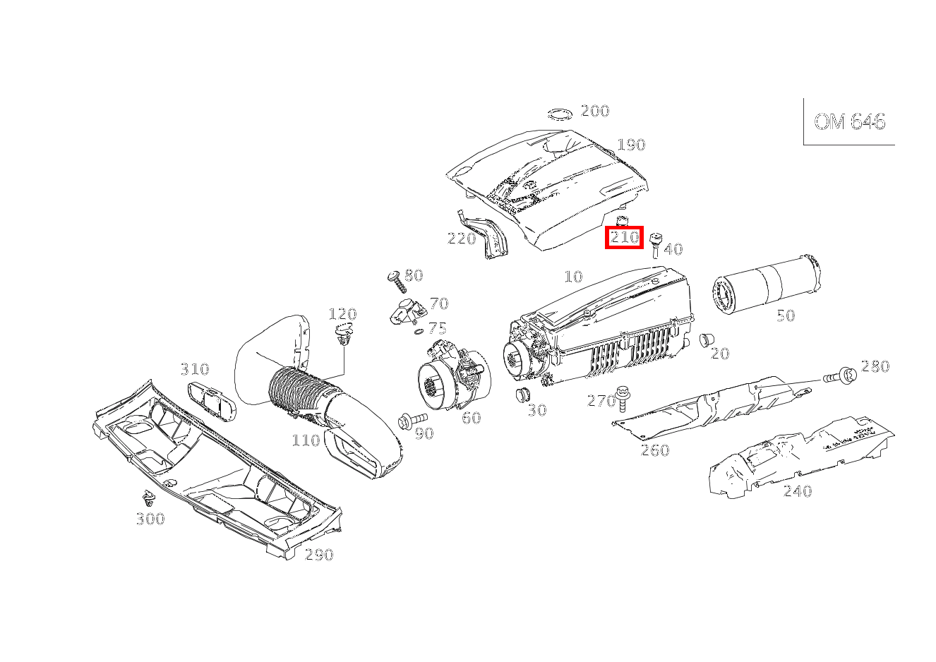 Elastomerlager BEFESTIGUNG ABDECKHAUBE C220TCDI 204