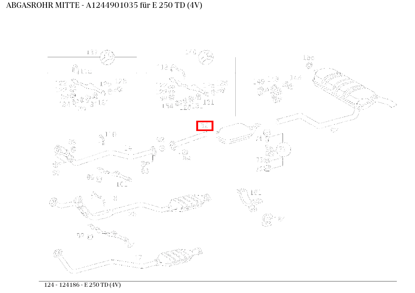 Abgasrohr MITTE E 250 TD (4V) 124