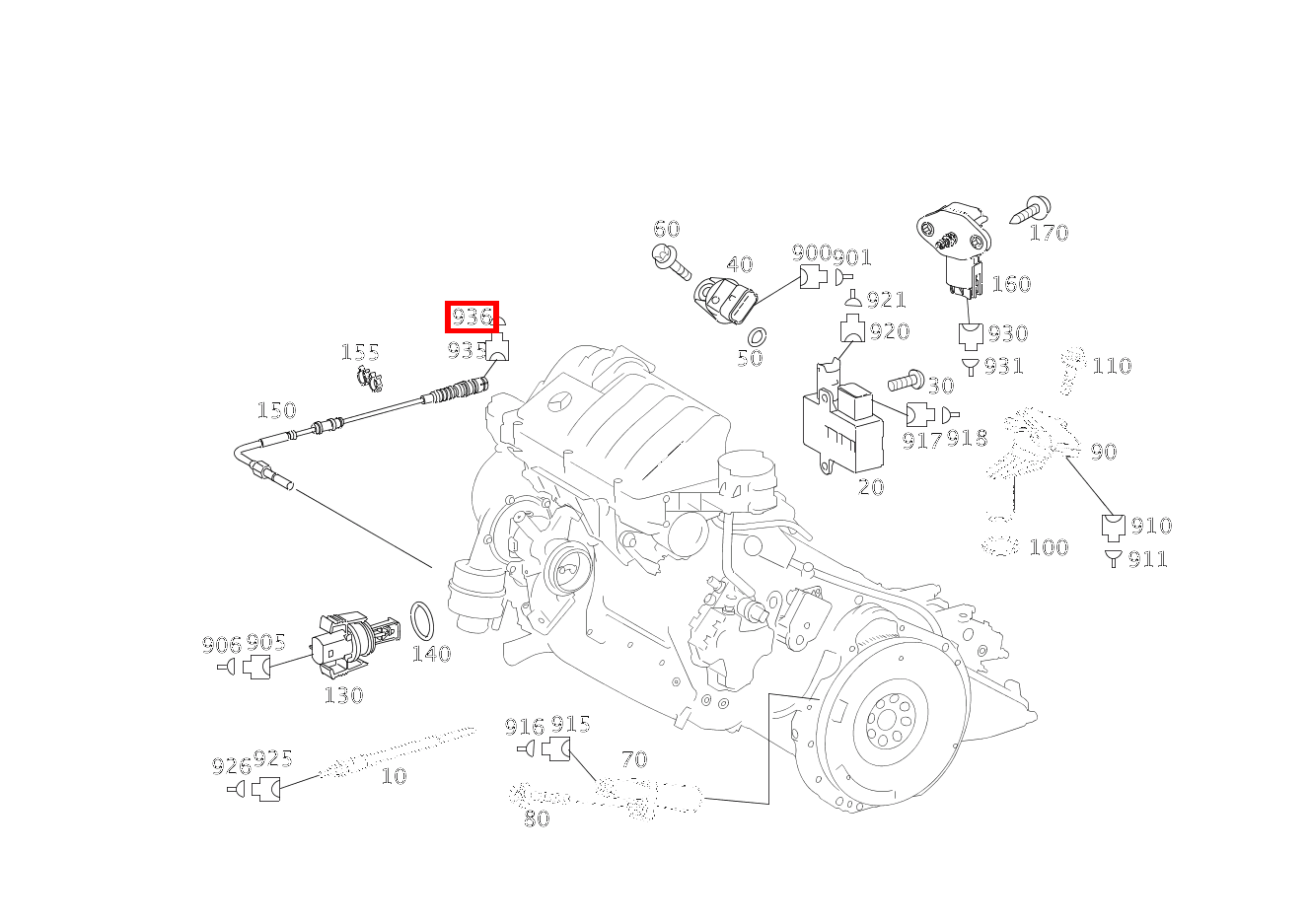 Einzeladerabdichtung Abgastemperaturmessung in Krümmer b19/11; 0.22-1.0 MM2 MLK1.2 A 200 CDI CP 169