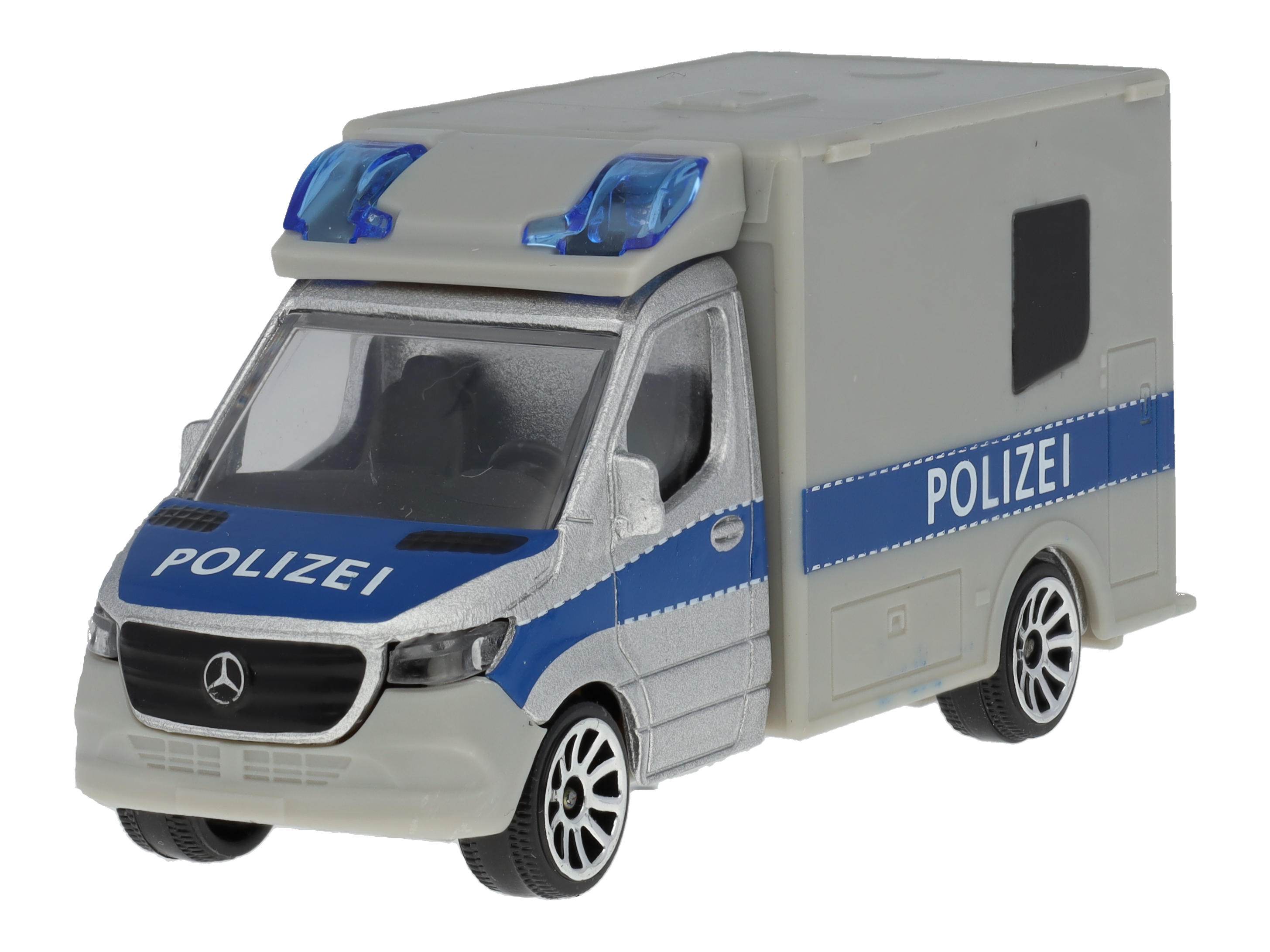 Mercedes-Benz - Sprinter, Polizei silberfarben, Majorette, 7,62 cm (3 Zoll)