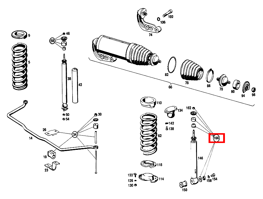 Befestigungsteile STOSSDAEMPFER 220 SE b/C 111