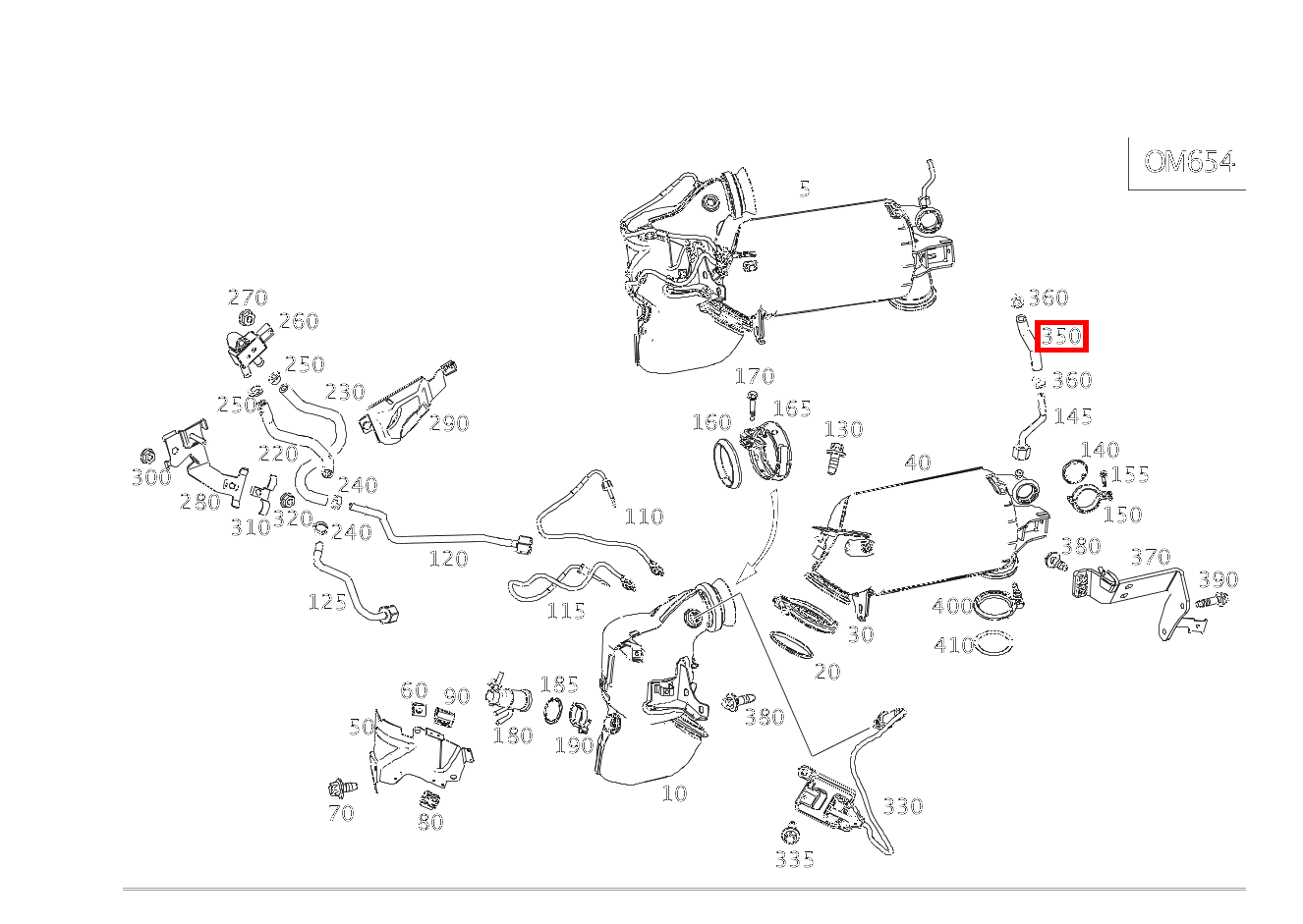 Abgasleitung Partikelfilter zum Drucksensor GLE 167, C 206, E 213 
