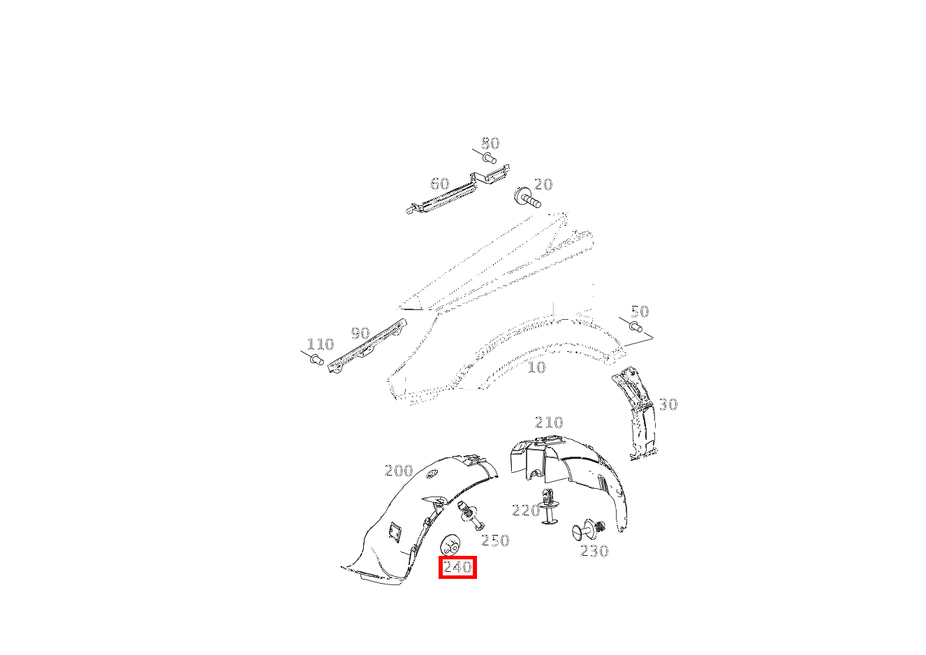 KUNSTSTOFFMUTTER Verkleidung Radlauf innen 906