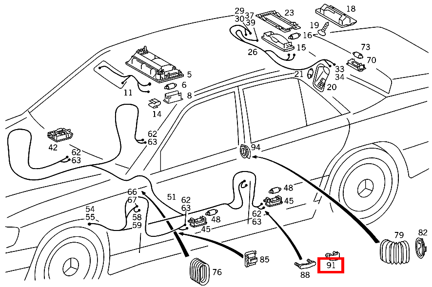 KABELBANDHALTER LEITUNGSSATZ AN FONDTUERINNENBLECH; 6.5X12.8 MM B 180 247 KABELBANDHALTER LEITUNGSSATZ AN FONDTUERINNENBLECH; 6.5X12.8 MM B 180 247