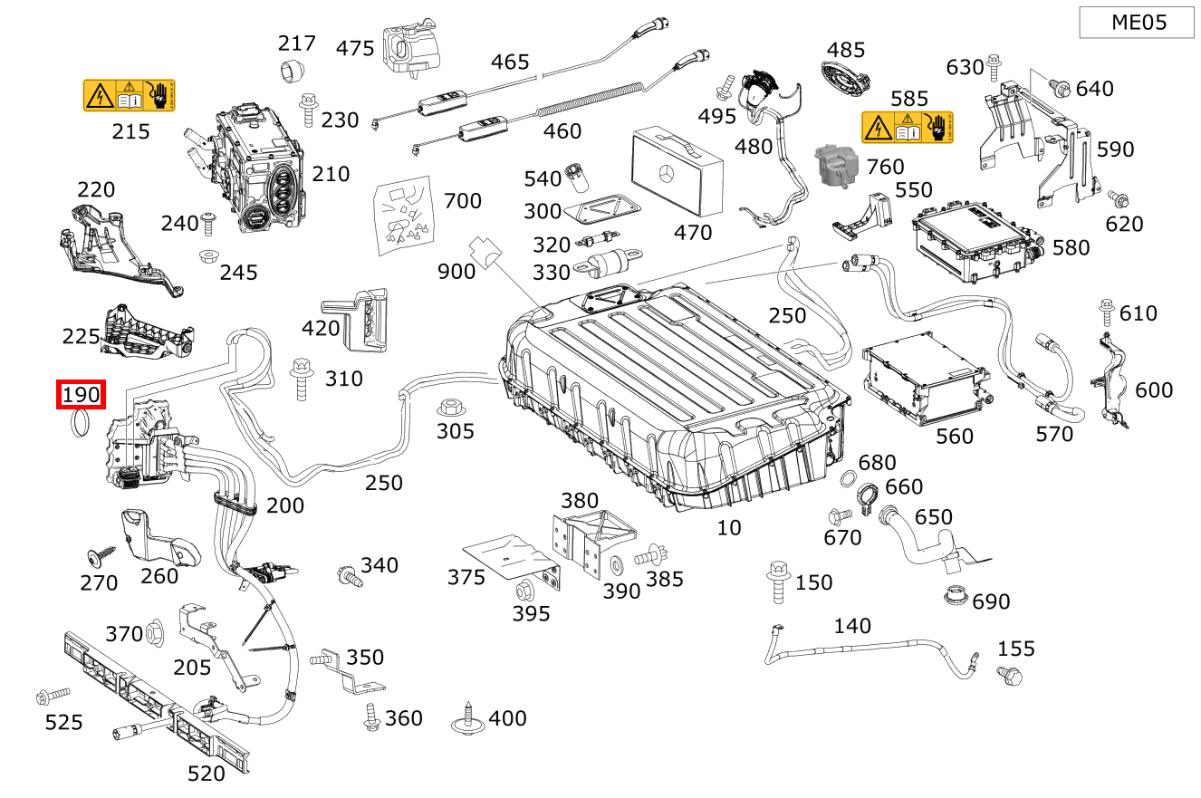 Elastomerformdichtung Trennstelle Hochvoltleitungssatz S 560 e Limousine lang BCA 222