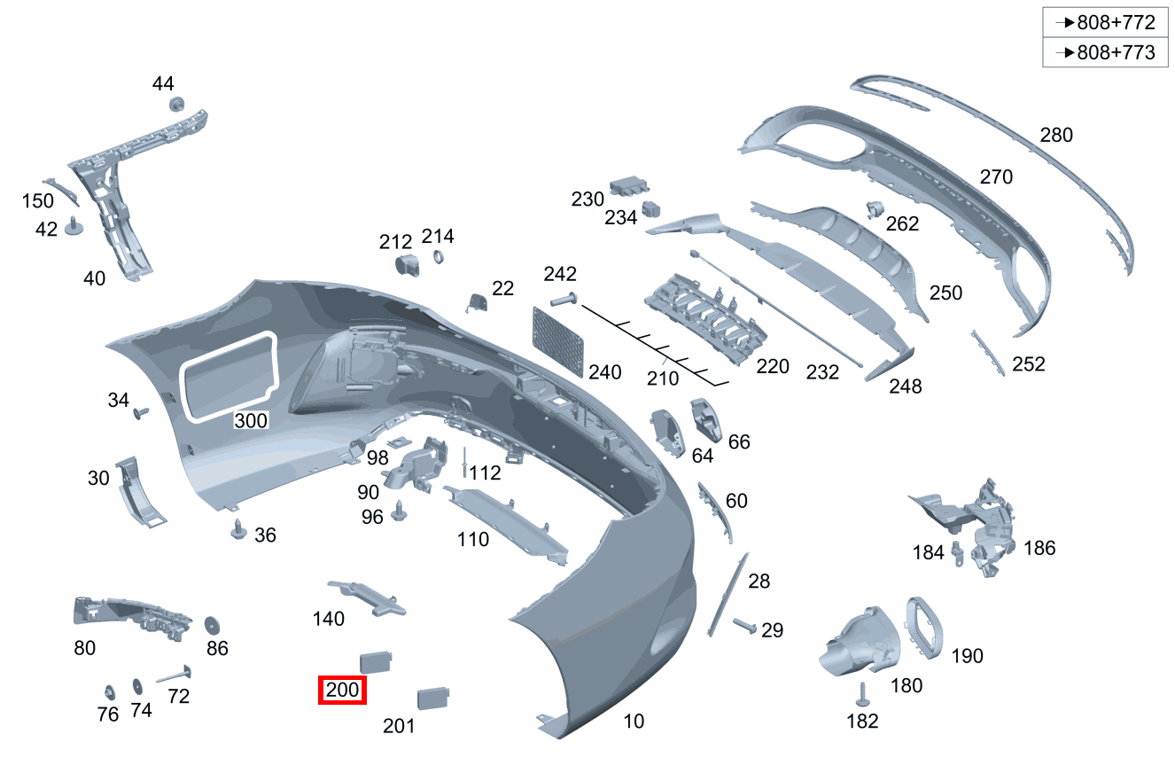 Radarsensor Außen links und rechts CLK 320 COUPE 209 Radarsensor Außen links und rechts CLK 320 COUPE 209