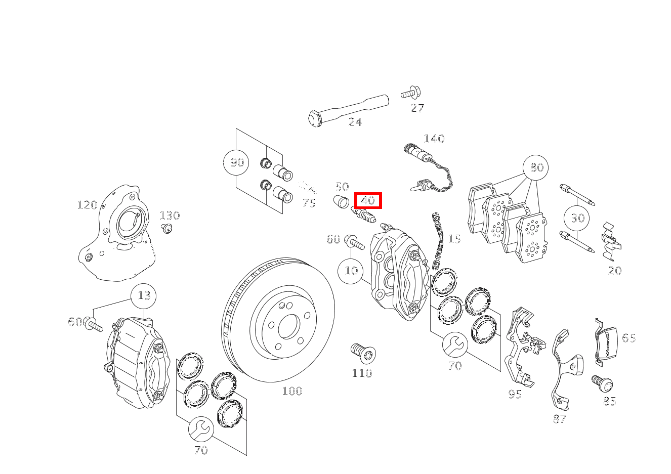 Entlüftungsventil BREMSSATTEL, VORDERACHSE S 550 Limousine lang BCA 221