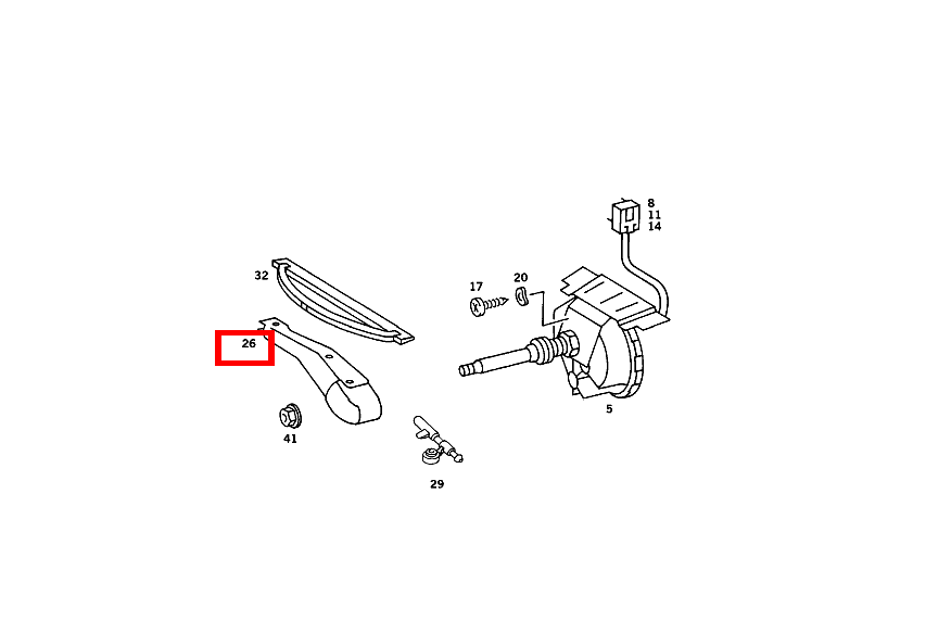 Wischerarm MIT DUESE,LINKS BOSCH 190 201 Wischerarm MIT DUESE,LINKS BOSCH 190 201