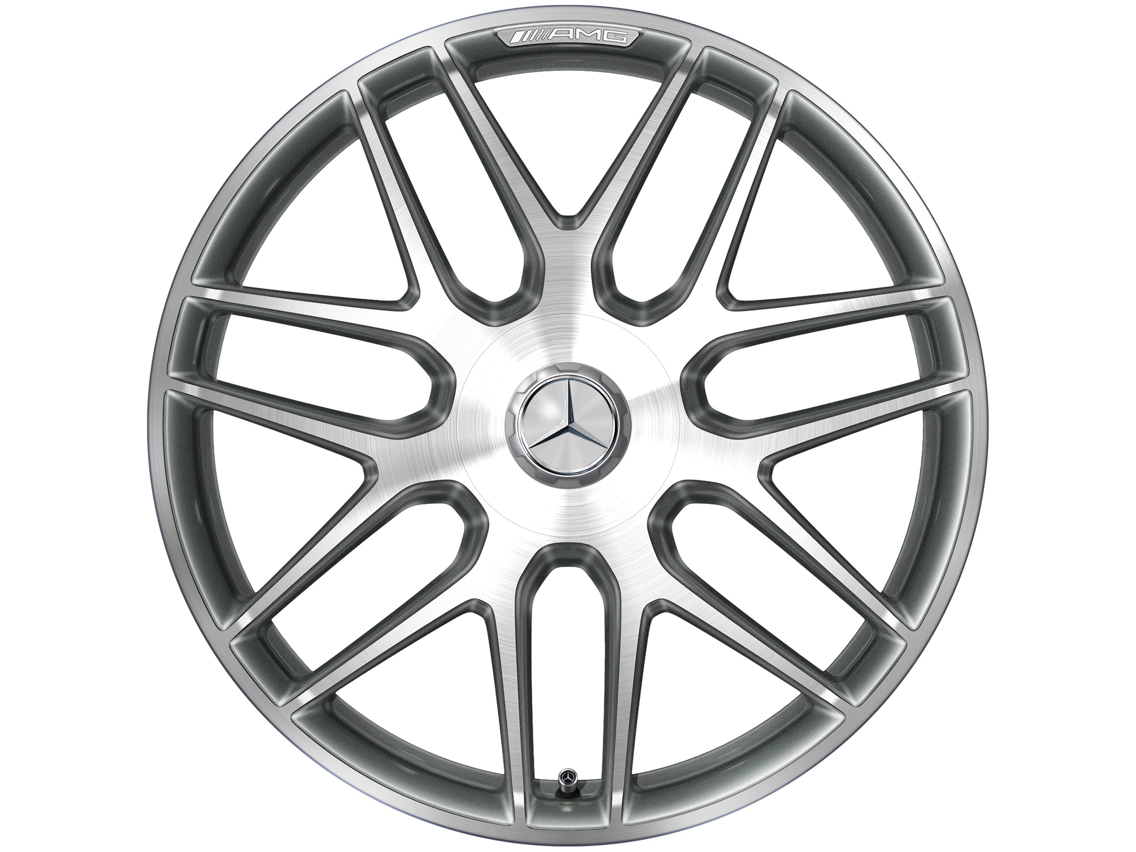 Mercedes-Benz - AMG Schmiederad im Kreuzspeichen-Design, 50,8 cm (20 Zoll), glanzgedreht 9,5 J x 20 ET 25, titangrau