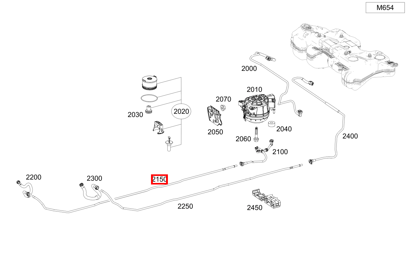 Kraftstoffvorlaufleitung Vorlauf für C 205, E 238, GLB 247-Klasse 
