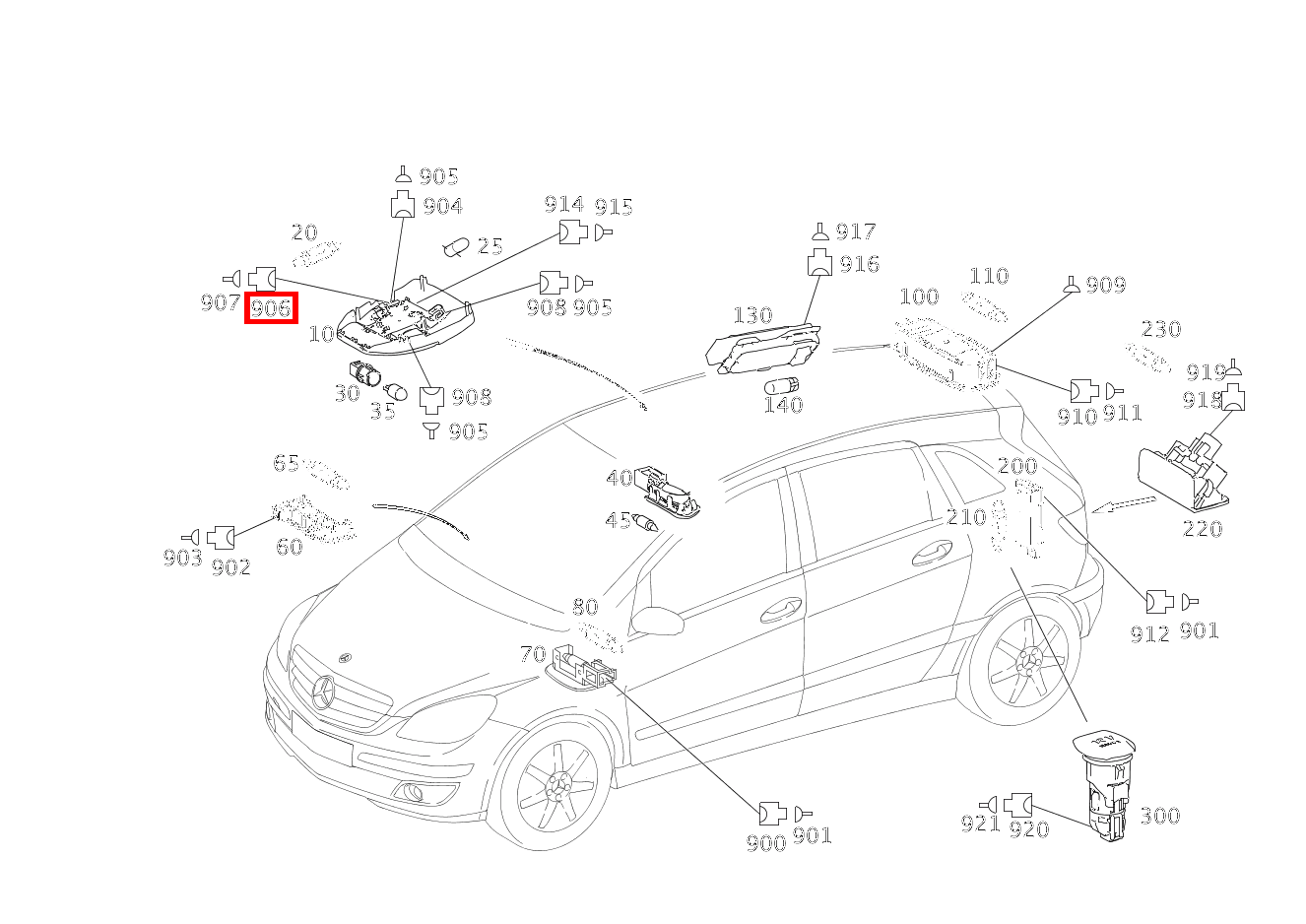 Stecker MAKE-UP-SPIEGEL E14/5; 4-PIN MQS B 200 Turbo Sports Tourer 245 Stecker MAKE-UP-SPIEGEL E14/5; 4-PIN MQS B 200 Turbo Sports Tourer 245