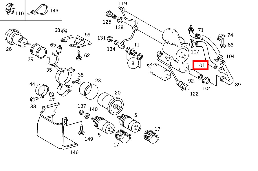Kraftstoffschlauch KRAFTSTOFFSPEICHER ZUM WINKELSTUECK 420 SEC COUPE mit Automatic 126 Kraftstoffschlauch KRAFTSTOFFSPEICHER ZUM WINKELSTUECK 420 SEC COUPE mit Automatic 126
