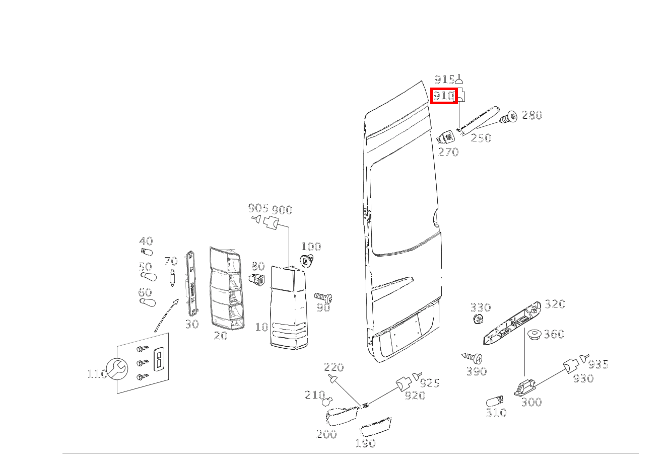 Stecker 3. Bremslicht E21; 2-PIN MQS SL 230, CLA 117, GLA 156 und  