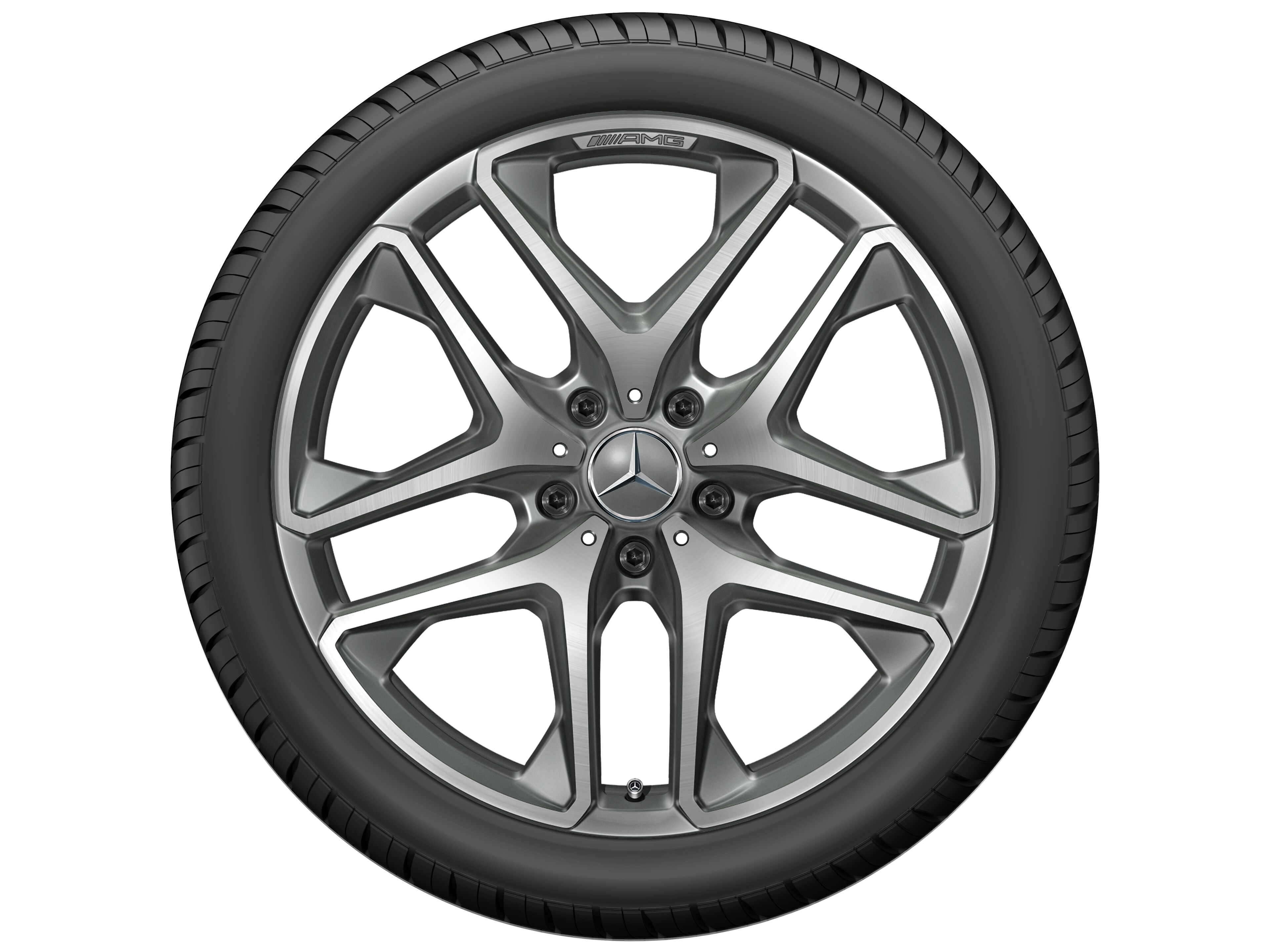 Mercedes-Benz - Original AMG 21 Zoll AMG 5-Doppelspeichen-Rad titangrau glanzgedreht mit 275/45/21 110 V Goodyear UltraGrip Performance SUV G1 MO1