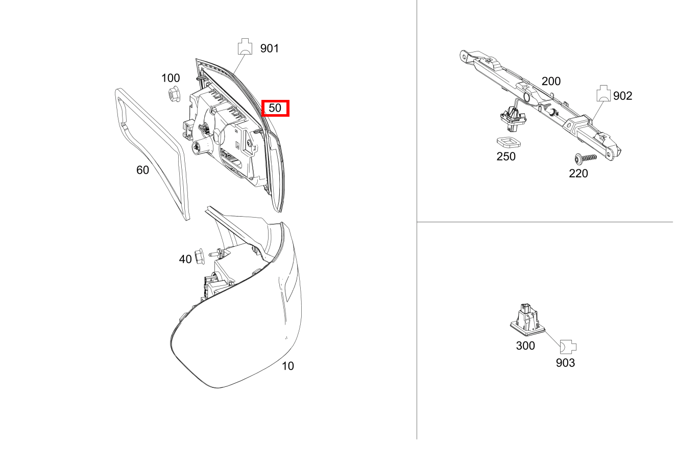 Heckleuchtenkombination Hecktür rechts GLB 200 4MATIC 247 Heckleuchtenkombination Hecktür rechts GLB 200 4MATIC 247