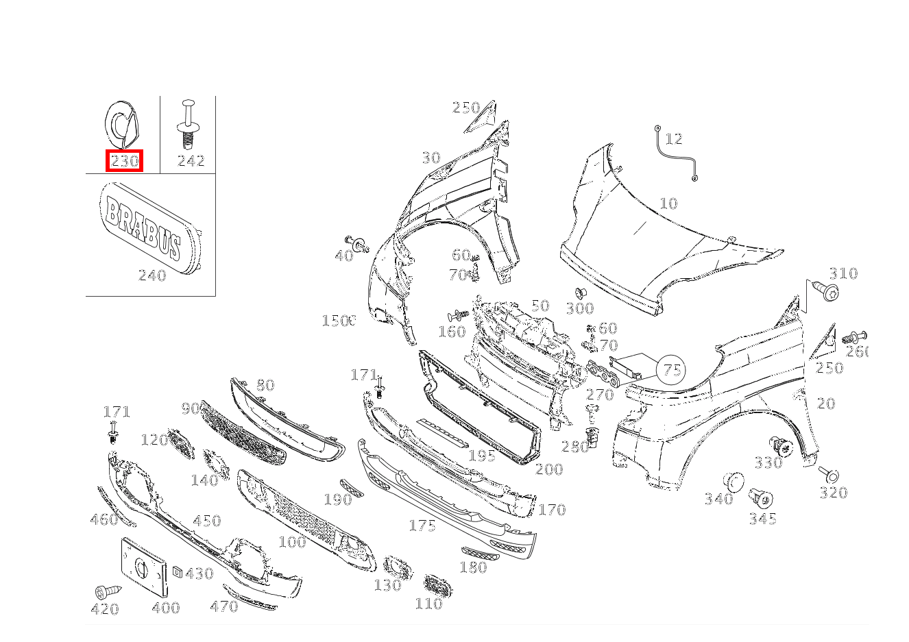 Firmenzeichen VORN fortwo coupé mhd 52 kW 460