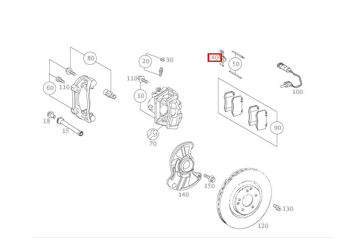 Spreizfeder Bremssattel SLK 350 Roadster Sportmotor 171