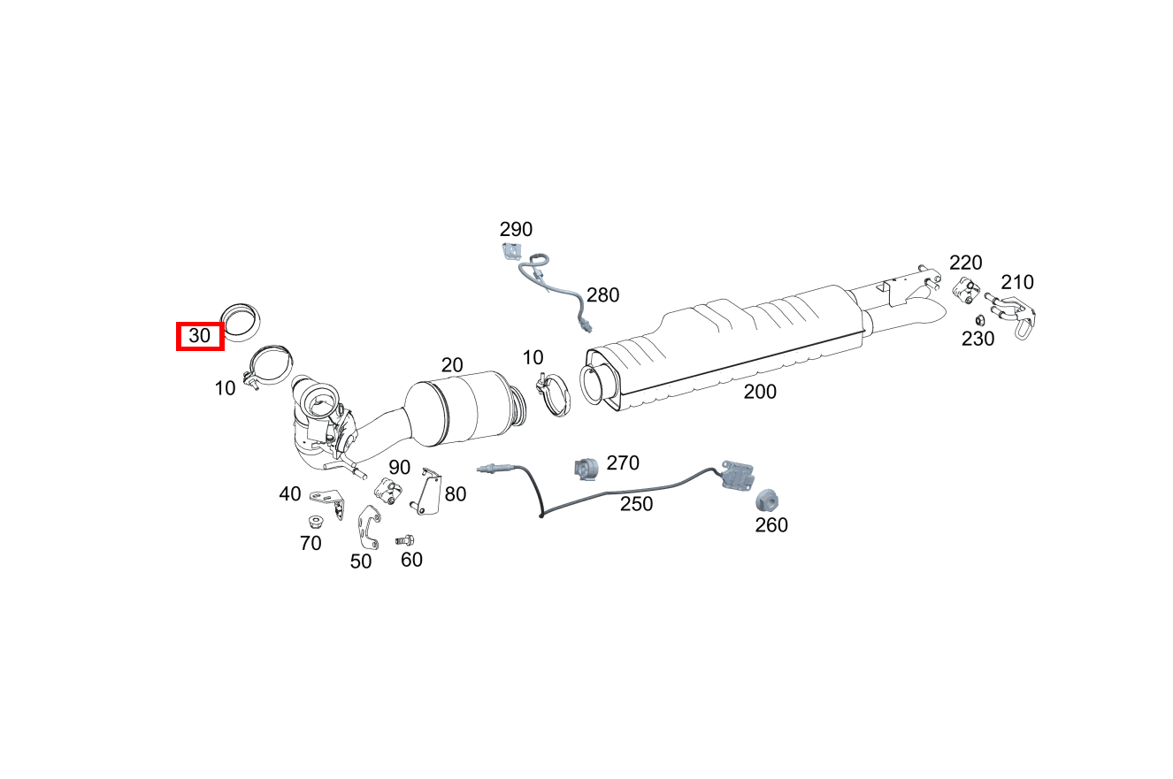 DICHTRING ABGASANLAGE BEFESTIGUNG ABGASLEITUNG GLE 167, C 205, S  