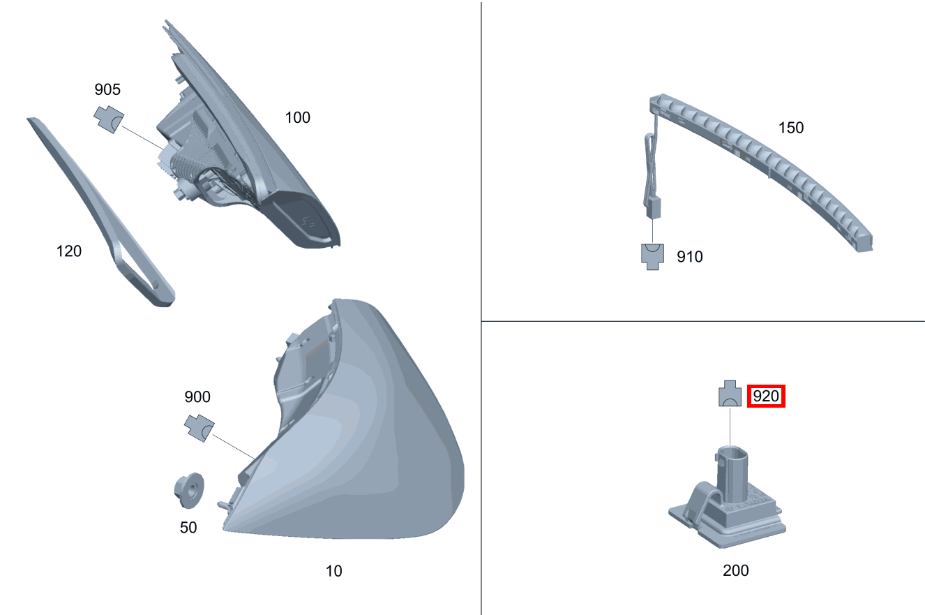 Kupplungsgehäuse KENNZEICHENLEUCHTE; 2-PIN MLK1.2 Mercedes-AMG CLS 53 4MATIC+ 257 Kupplungsgehäuse KENNZEICHENLEUCHTE; 2-PIN MLK1.2 Mercedes-AMG CLS 53 4MATIC+ 257